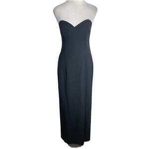 VTG 90s Patra Black Strapless Dress Prom Witchy Dark Whimsigoth Classic S USA